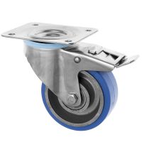 Stainless Steel Lockable Castor Heat Resistant Rubber Wheels