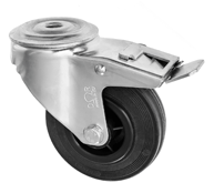 Braked Bolt Hole Black Castors