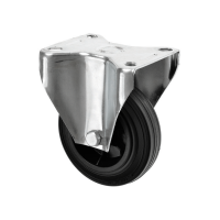 Budget Black Rubber Castors Fixed 2260 Series