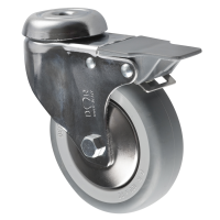 Chrome Bolt Hole Castors Braked