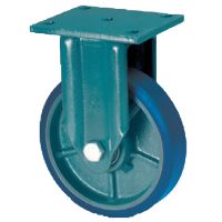 Fixed E70 Top Plate Castors with Blue Polyurethane Wheels