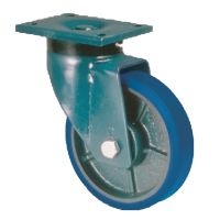E70 Swivel Top Plate Castors with Blue Polyurethane Wheels