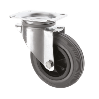 Grey Rubber Swivel Castors