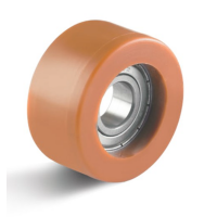 Orange Polyurethane Guide Rollers with Ball Bearings