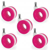 Moebius Pink Office Chair Castors Set of 5