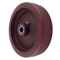 Red Polyurethane Wheels Cast Iron Roller Bearing