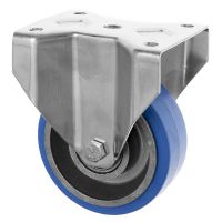Stainless Steel Fixed Castors High Temp Rubber Wheel