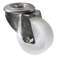 316 Stainless Steel Bolt Hole Castor with Nylon Wheel 80mm