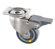 Stainless Steel Castors with Anti Static Rubber Wheel