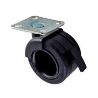 A range of Italian designer swivel castors from OGTM. This series of contemporary castors comes in black with a plate fitting and brake.

