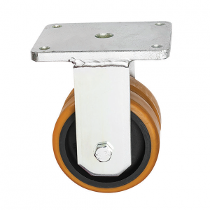 160mm Fixed Extra Heavy Duty Gantry Castors Polyurethane Twin Wheels