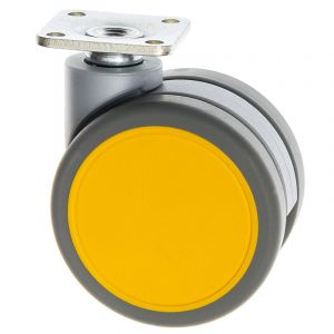 Twin Wheel Furniture Castors Yellow