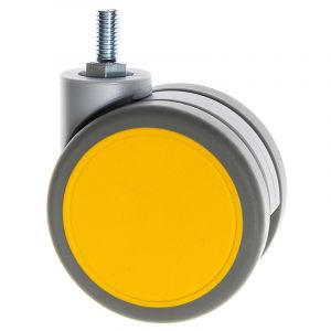 Twin Wheel Furniture Castors Yellow