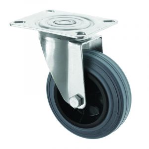 125mm Grey Rubber Swivel Castor Wheel