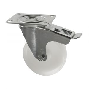 80mm Braked Castors Nylon Wheel