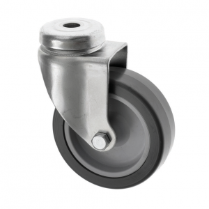 100mm Bolt Hole Castors Grey Rubber Wheel