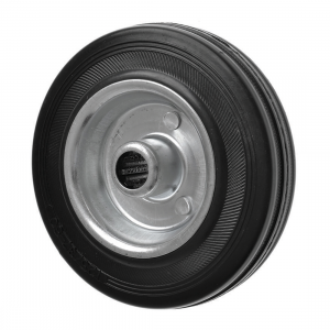 160mm Solid Black Rubber Wheels Metal Centre 160kg Load Capacity