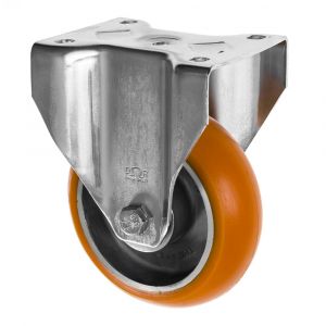 200mm Apex Heavy Duty Fixed Castors with Polyurethane Wheel