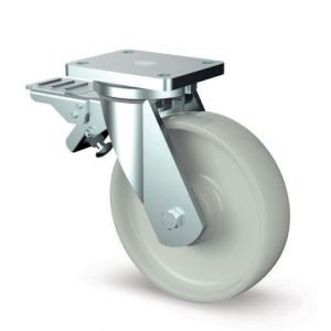 125mm Heavy Duty Fabricated Castors with Brake Nylon Wheel