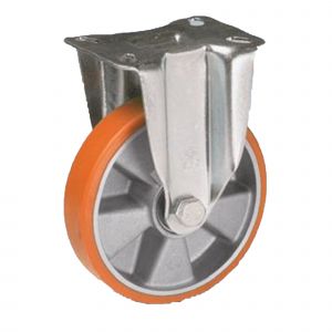 TAU Heavy Duty Fixed Castors Polyurethane 100mm Aluminium Wheel 280kg