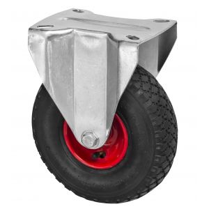 260mm Fixed Pneumatic Castors with Metal Centre