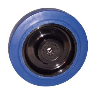 LAG 125mm Elasticated Blue Rubber Wheel with Roller Bearing