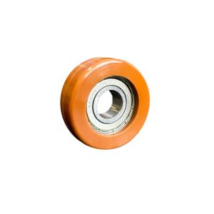 Polyurethane Guide Roller 57mm Diameter 17mm Ball Bearing