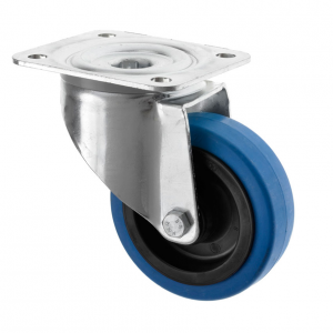 80mm Elasticated Blue Rubber Non Marking Castors