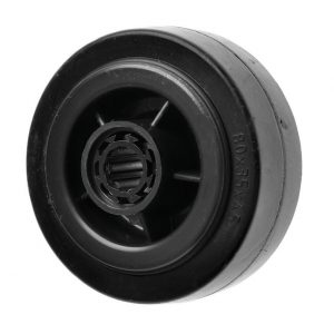 100mm Black Rubber Wheel with Roller Bearings 80kg Load