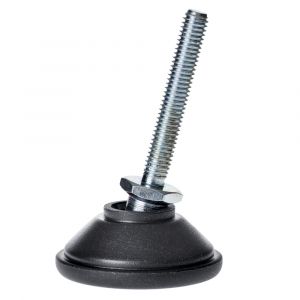 Mild Steel Plated Stud Adjustable Feet 50mm Dia, M12 x 100mm 