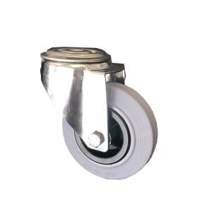 125mm Swivel Bolt Hole Castor Grey Rubber Wheel