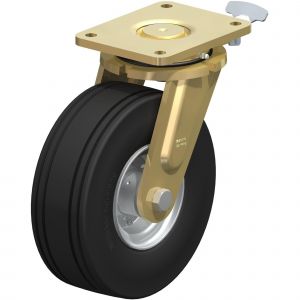 Heavy Duty Swivel Castor with Super Elastic Wheels and Directional Lock 250mm Diameter