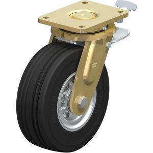 Heavy Duty Swivel Castor with Leading Brake and Directional Lock 250mm Diameter