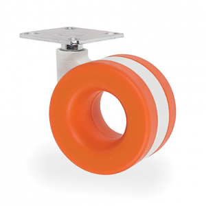 65mm Moebius Orange Furniture Castor Wheel with Plate