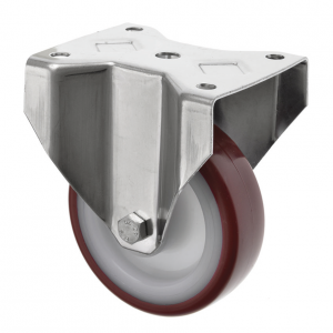 100mm Fixed Stainless Steel Castor Polyurethane Wheel 