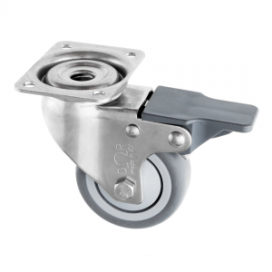 60mm Stainless Steel Castors with Brake Thermoplastic Rubber Wheel