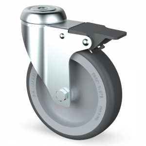 60mm Institutional Castor with Brake Thermoplastic Rubber Wheel