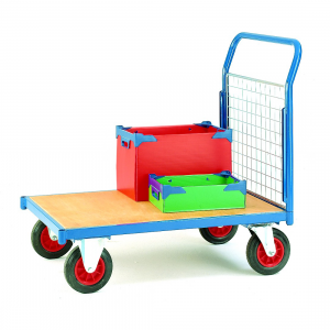 Platform Trolley Single Mesh Timber Deck