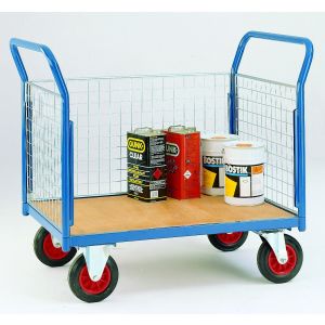 Platform Trolley Triple Sided Mesh Timber Deck 1000 x 600mm