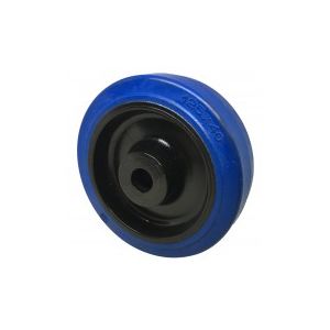 Blue Rubber Wheel 125mm x 15mm Plain Bore