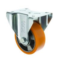 Industrial Polyurethane Castors Fixed Aluminium Centred Wheel