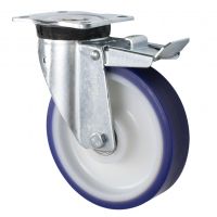 LAG P60 Braked Castors with Soft Blue Polyurethane Tyre