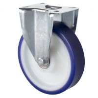 LAG P60 Fixed Castors with Soft Blue Polyurethane Tyre