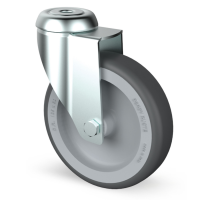 Institutional Swivel Braked Zinc Plated Castor Grey Thermoplastic Wheels