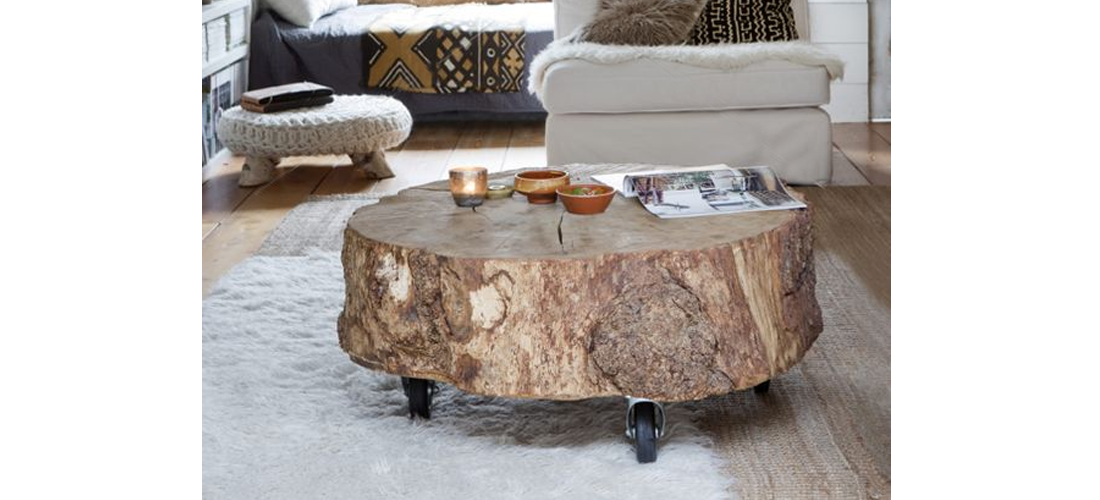 Tree trunk table